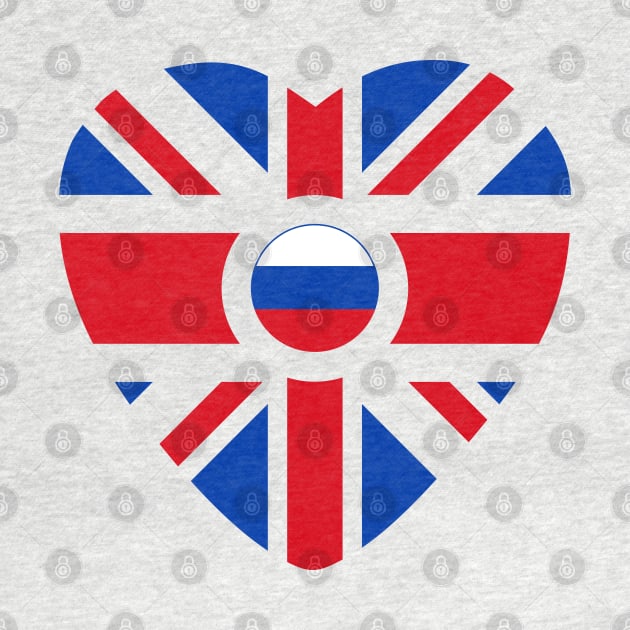 British Russian Multinational Patriot Flag Series (Heart) by Village Values